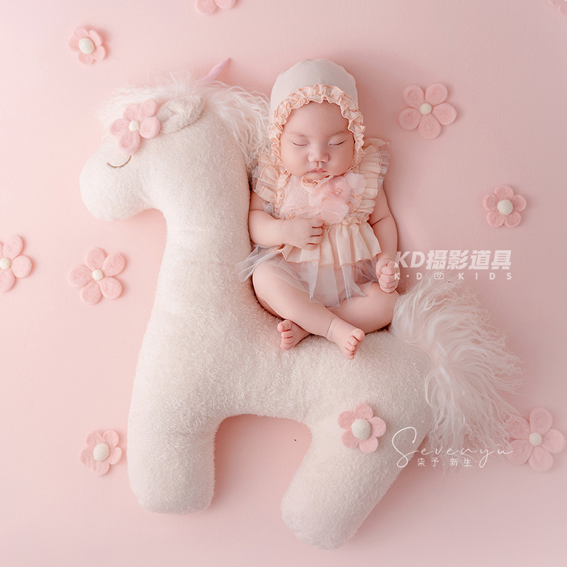 Infant Photography Props Outfit - Niedliche Einhorn-Themen-Requisiten für Neugeborenenfotografie, Prinzessinnen-Stil, rosa