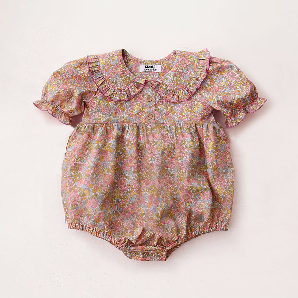 Newborn Baby Girl Romper Floral - Sommer Neugeborenen Einteiler Niedlicher Blumenmädchen-Strampler aus