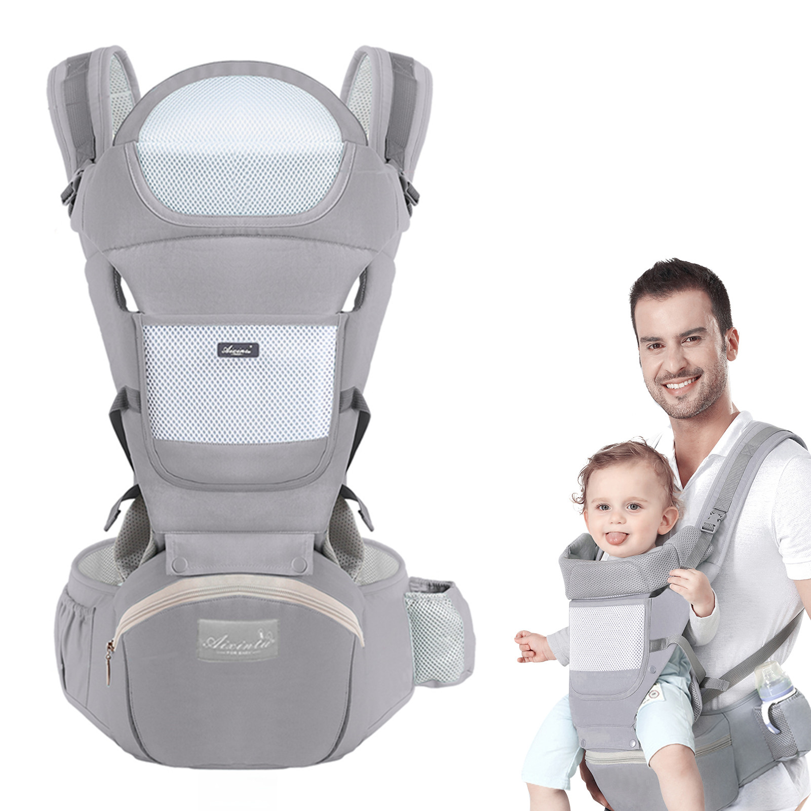 Ergonomic Baby Carrier Newborn To Toddler - Babytrage Ergonomischer multifunktionaler Hüfthocker für Neugeborene