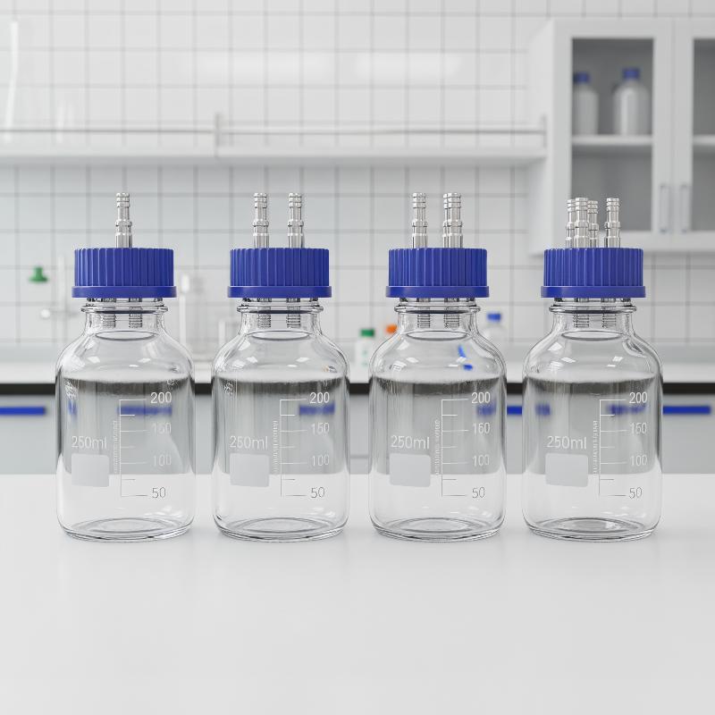 Feeding - Fermentationstank-Reaktorverschluss aus Edelstahl mit blauem Deckel