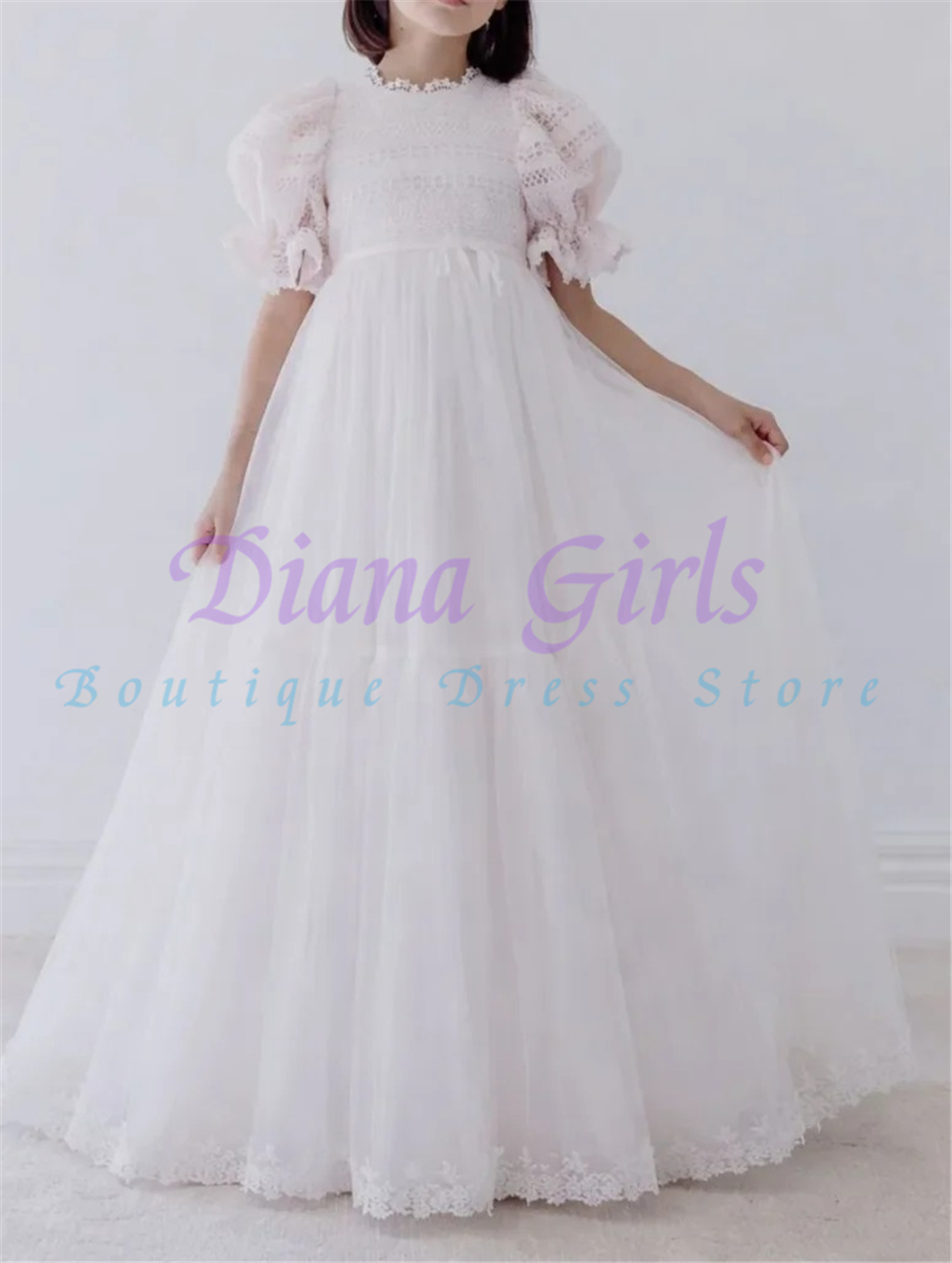 Toddler Girl Tulle Party Dress - Hochwertiges, elegantes Blumenmädchenkleid aus Spitze mit