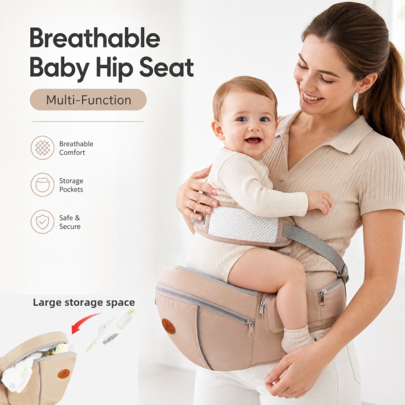 Ergonomic Baby Carrier Newborn To Toddler - Ergonomische Atmungsaktive Baby-Hüftsitztragehilfe Leichtgewichtige Neugeborenen- und