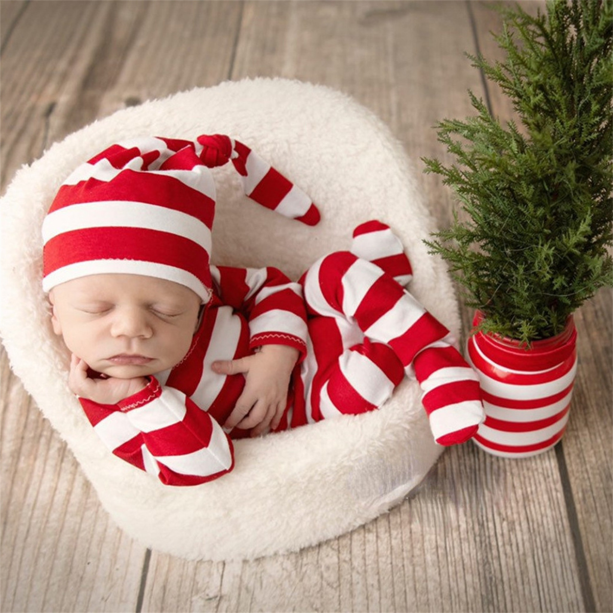 Infant Photography Props Outfit - Ylsteed Roter Overall für Neugeborene mit