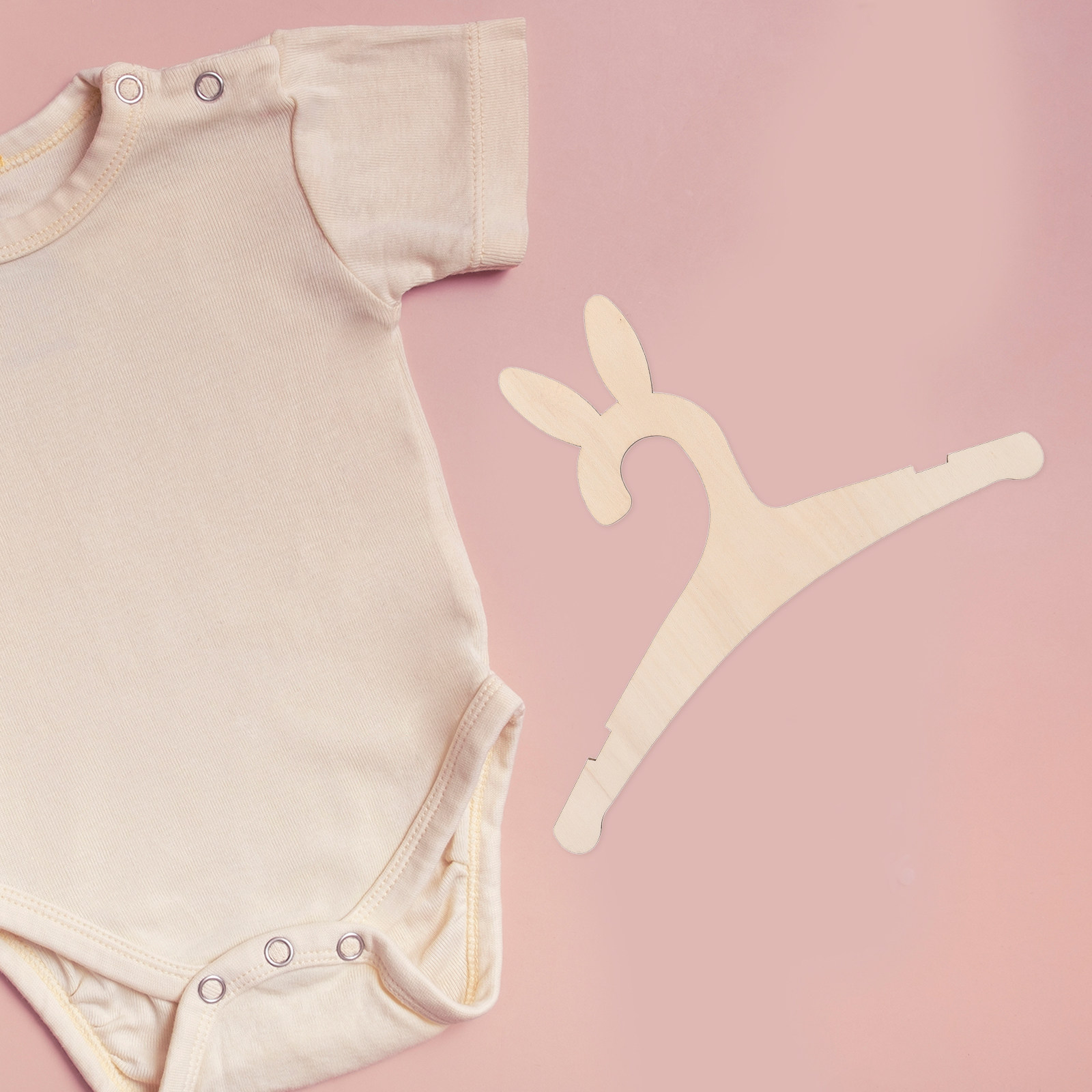Baby Clothes - Holz-Kleiderbügel für Babykleidung, 5er-Pack, Hasenohren, Kleiderschrank-Organizer