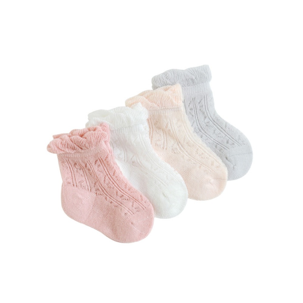 4 Paar Süße Baumwoll-Baby-Rüsc – Unisex Baby Socks Non Slip Bewertung und Preis