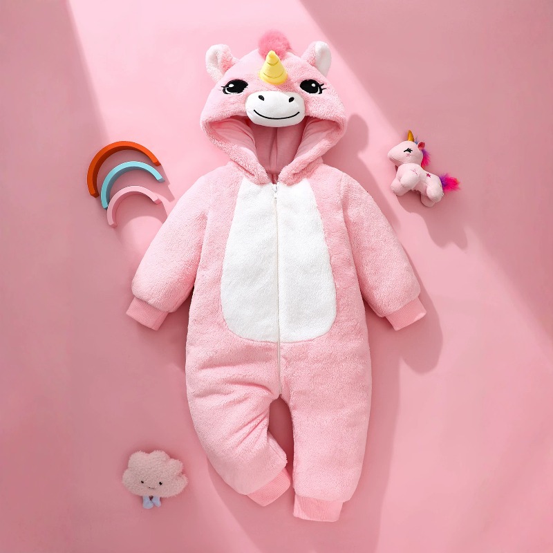 Neugeborenen-Baby Rosa Einhorn – Cotton Baby Onesies Zipper Bewertung und Preis