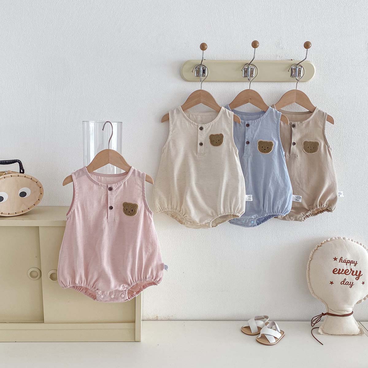 Baby Sommer Bären-Strampler Är – Baby Summer Linen Sleeveless Jumpsuit Bewertung und Preis