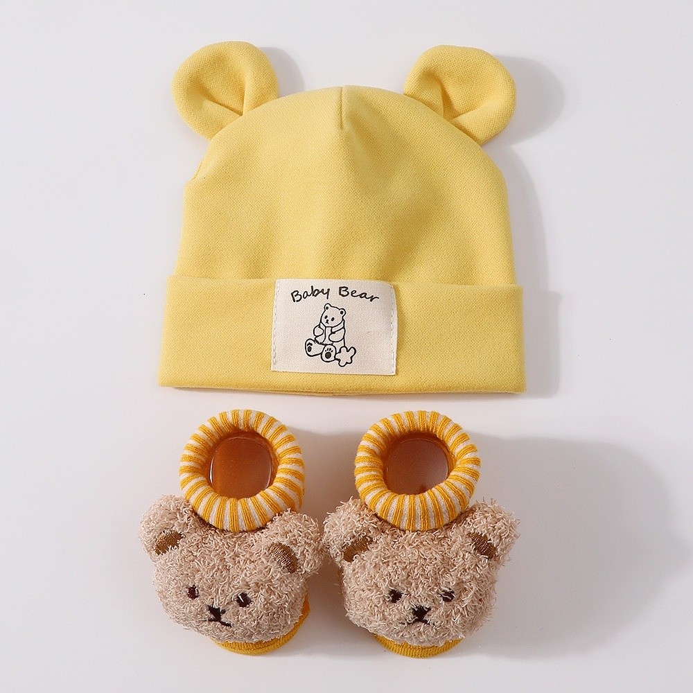 2-teiliges Set aus Baumwoll-Ba – Infant Beanie Hat With Ears Bewertung und Preis