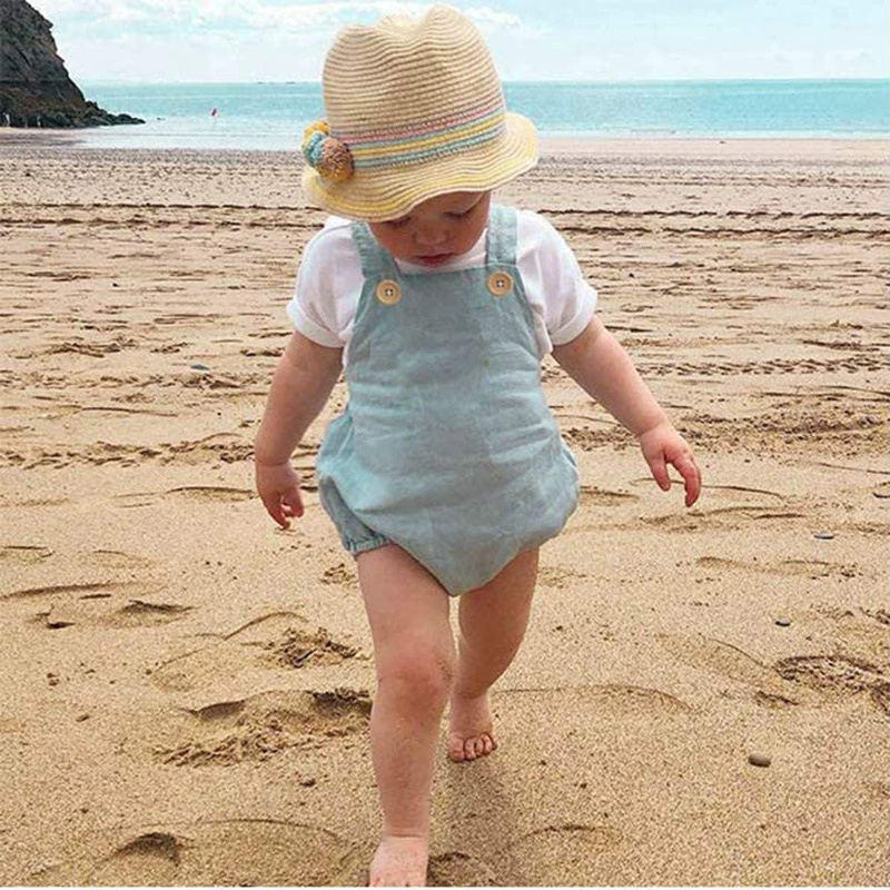2023 sommer Neugeborenen Baby  – Baby Summer Linen Sleeveless Jumpsuit Bewertung und Preis