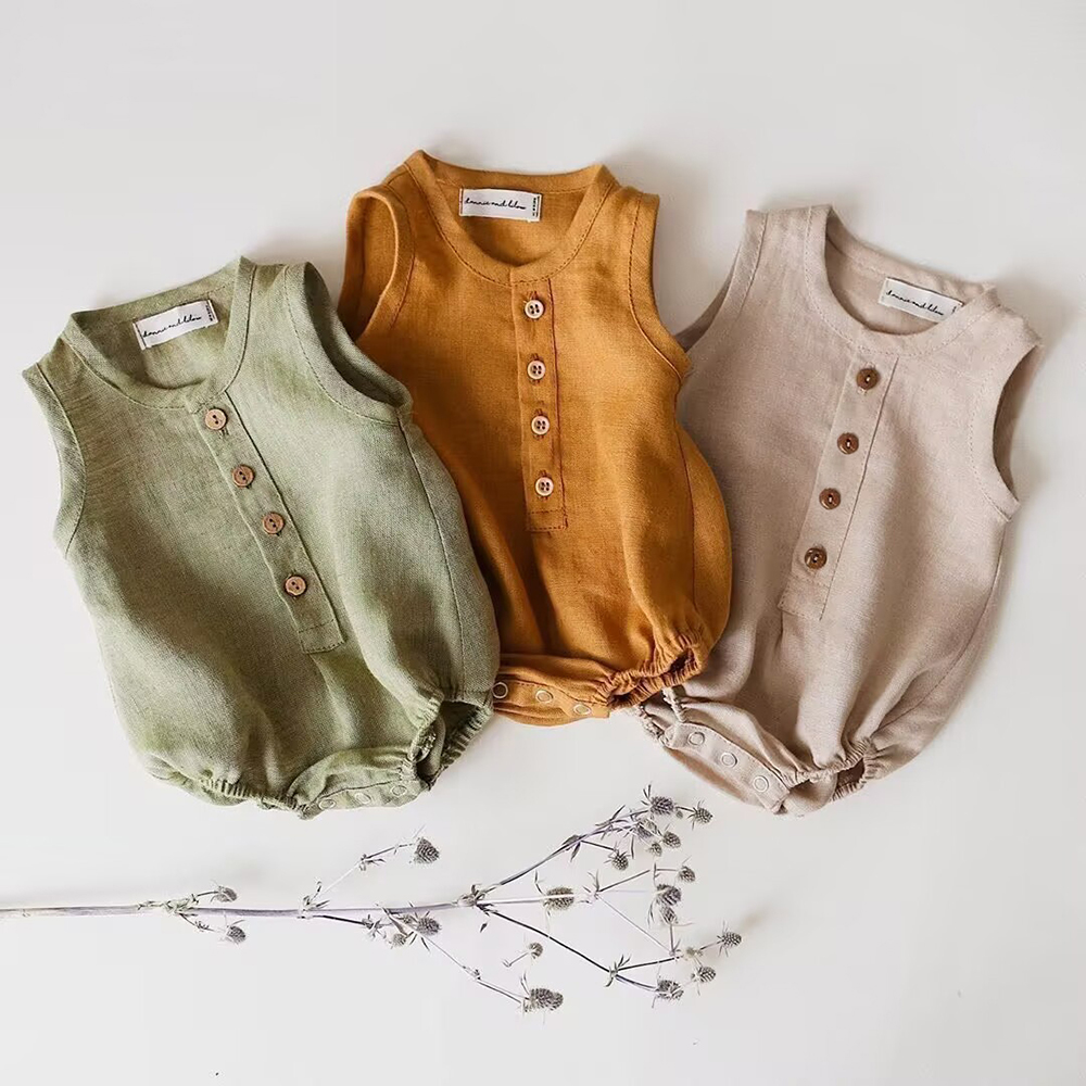 Strampler für Neugeborene, Jun – Baby Summer Linen Sleeveless Jumpsuit Bewertung und Preis