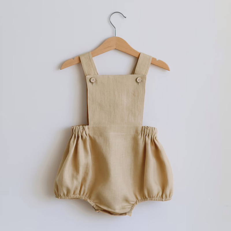 Neugeborenen Baby Junge Mädche – Baby Summer Linen Sleeveless Jumpsuit Bewertung und Preis